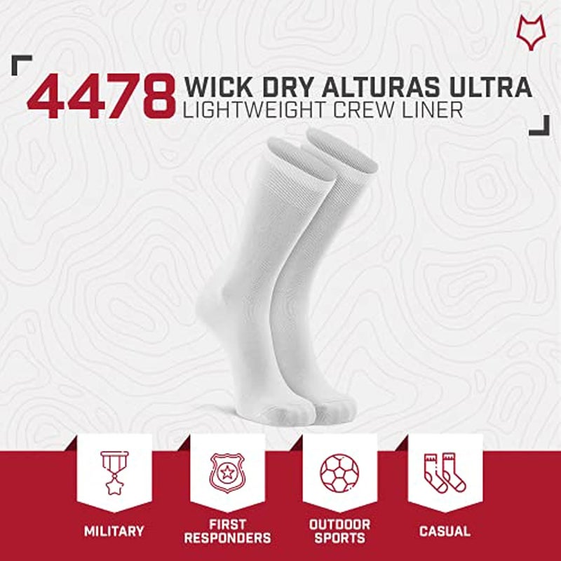 Fox River Outdoor Hockey Wick Dry Coolmax Crew Liner Socks - White - Image 4